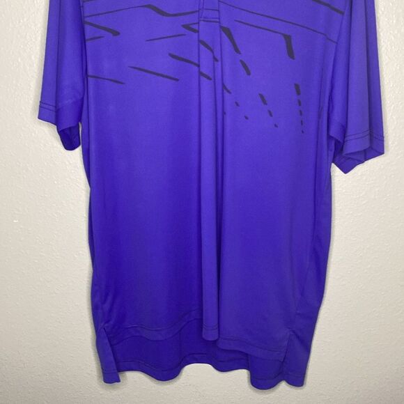 Adidas Golf Purple Black Button Up Polo Size Large - Picture 5 of 10